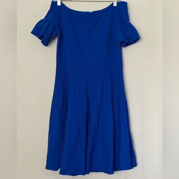 Ted Baker London Women’s Off Shoulder Blue Dress Size 4 - Picture 12 of 12